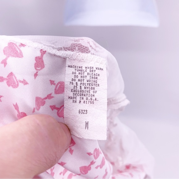 VINTAGE Heart and Bow Teddy Bodysuit Lingerie Size S/M - Picture 8 of 9